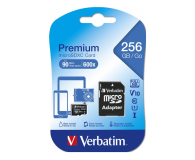 Karta pamięci VERBATIM microSD 256GB 90MB/s 44087